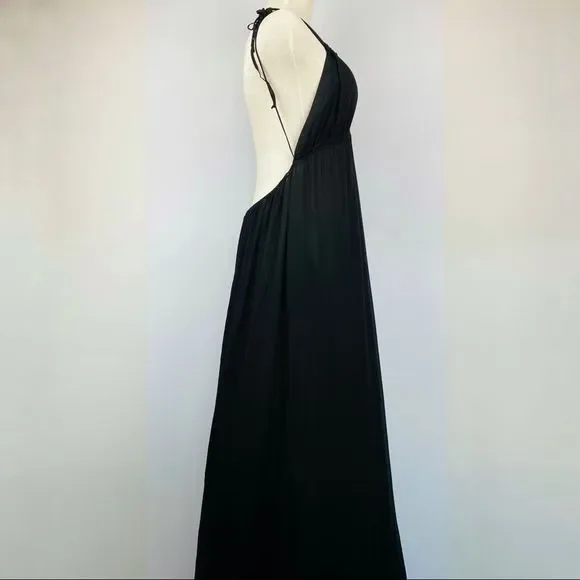 NEW FAVLUX Black Halter Strap Maxi Dress Open Back - Picture 4 of 11